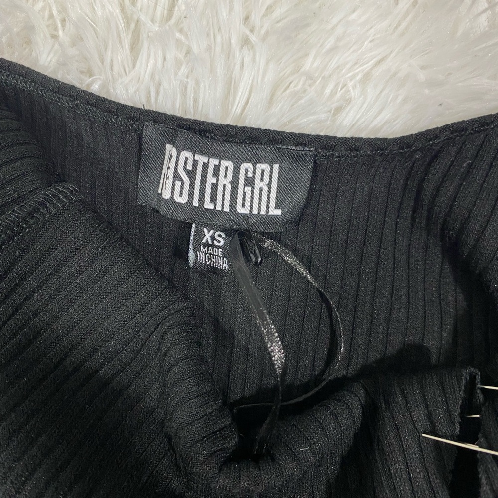 POSTER GRL Get Ur Digits Safety Pin Ribbed Tank Dress Bodycon Black Size XS - Picture 11 of 11
